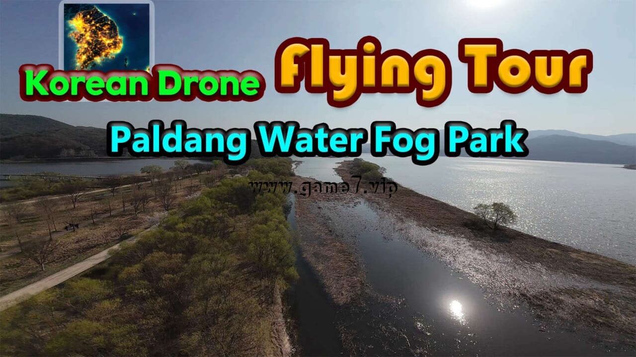 韩国无人机飞行游览八堂水雾公园丨Korean Drone Flying Tour Paldang Water Fog Park
