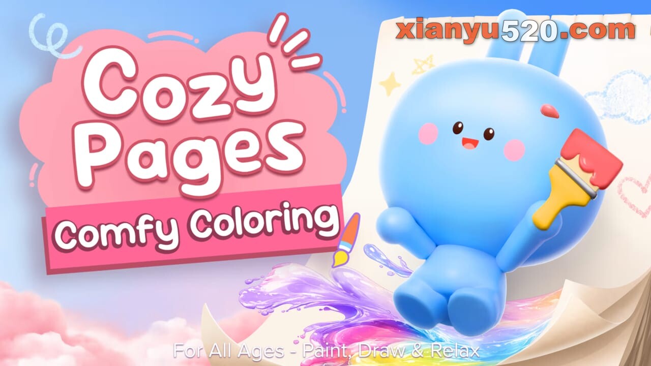 舒适页面：疗癒系手绘色本-全龄适读,享受静心时光丨Cozy Pages: Comfy Coloring for All Ages – Paint, Draw & Relax